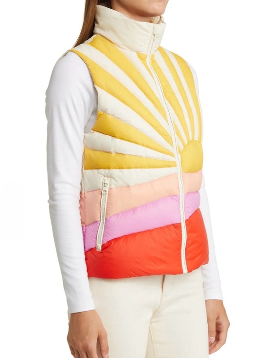 Jackets & Blazers - Marine Layer Archive Sunset Puffer Vest Medium retro quilted sunburst